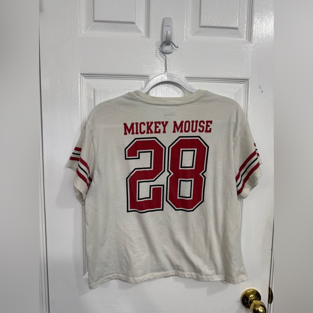 Disney Cream Mickey Graphic Tee with Red and Yellow Accents - Picture 2 of 3